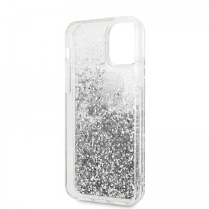 Karl Lagerfeld Liquid Glitter Hearts tok iPhone 11 Pro átlátszó ezüst flitterrel
