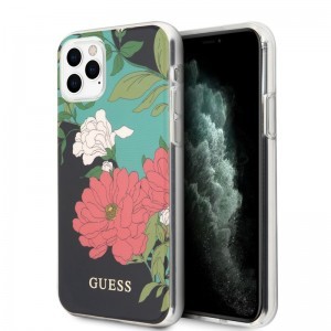 Guess GUHCN58IMLFL01 Flower N1 virágmintás tok iPhone 11 Pro fekete