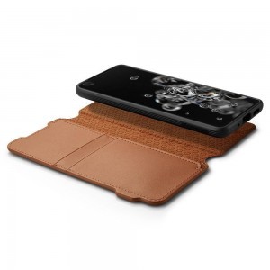 Spigen Ciel Wallet Brick fliptok Samsung S20 Ultra Saddle Brown