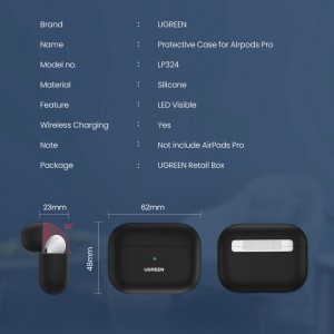 Ugreen Szilika gél Apple Airpods Pro 1/2 tok fekete (80513)