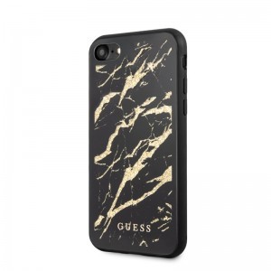 iPhone 7/8/SE 2020/SE 2022 tok fekete Guess Glitter Marble Glass