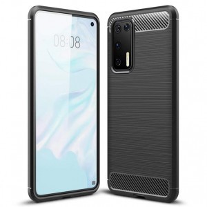 Carbon mintájú TPU tok Huawei P40 Pro fekete