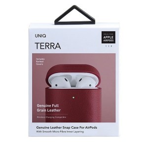 UNIQ Terra AirPods 1/2 bőr tok piros