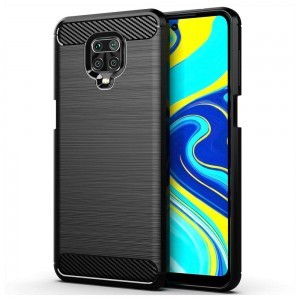 Szénszál mintájú TPU tok Xiaomi Redmi Note 9S fekete