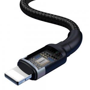 USB/USB-Type C/ Lightning kábel 18W 2,4A 480 Mbps 1,2m szürke Baseus Cafule Nylon harisnyázott (CATKLF-ELG1)-17