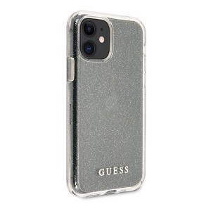 Guess GUHCN61PCGLSI áttetsző flitteres mintájú tok iPhone 11 ezüst színben