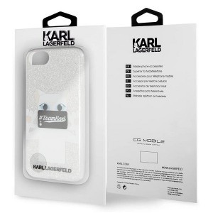 Karl Lagerfeld KLHCP7TRKPCSG iPhone 7/8/SE 2020 tok Choupette Selfie flitteres ezüst