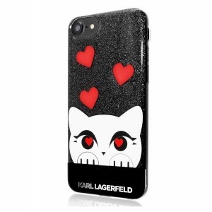 Karl Lagerfeld Choupette Valentine tok iPhone 7/8/SE 2020 fekete (KLHCP7CL1BK)