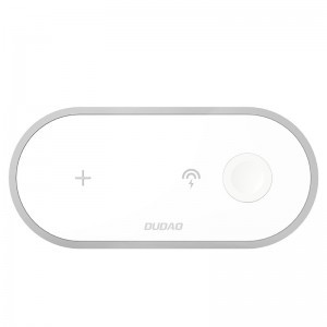 Dudao 3in1 Qi vezeték nélküli töltő Airpods/Apple Watch 38 mm/ okostelefon méretekhez fehér