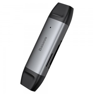 Baseus 2in1 USB 3.0/ USB Type C kártyaolvasó micro SD / SD szürke (CADKQ-B0G)