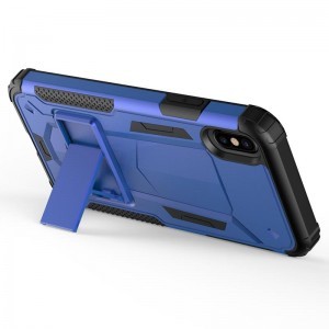 Zizo Hybrid Transformer ütésálló tok kihajtható támasztékkal iPhone X kék-fekete színben