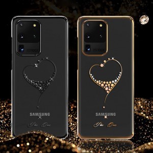 Kingxbar Wish tok Swarovski kristály díszítéssel Samsung S20+ Plus fekete színben