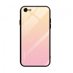 Gradient 9H üveghátlapú tok szilikon kerettel iPhone 7/8/SE 2020 pink