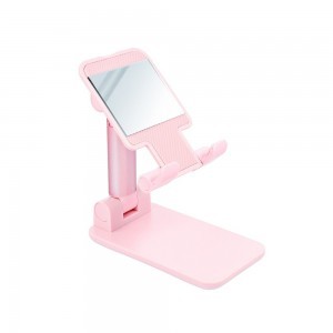 Univerzális asztali telefontartó állvány tükörrel pink