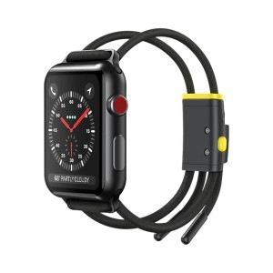Baseus Lets go Apple Watch 3/4/5/6/7/8/SE 38/40/41 mm óraszíj méretre állítható szürke/sárga (LBAPWA4-AGY)
