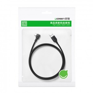 Ugreen elbow USB - USB Type C kábel 5 A QC 3.0 SCP FCP 2 m fekete (20104 US307)