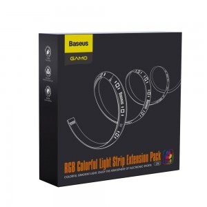 Baseus Öntapadós RGB színes fénycsík hosszabbító csomag 5W 1m fekete (DGRGB-01)