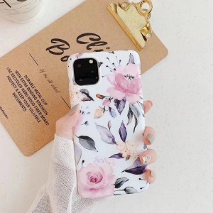 Tech-Protect Floral tok Samsung M21 fehér virág mintával