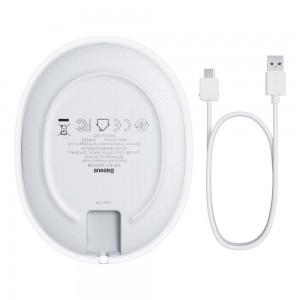 Baseus Jelly Qi vezeték nélküli töltő 15 W + USB - USB Type C kábel fehér (WXGD-02)