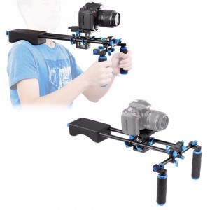 Kamera válltámasz, DSLR shoulder rig dupla markolattal-2
