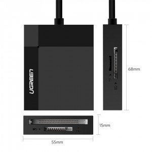 Ugreen USB 3.0 SD / micro SD / CF / MS kártyaolvasó fekete (30231)