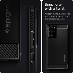 Spigen Rugged armor tok Samsung Note 20 Ultra matt fekete (ACS01391)