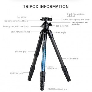 Fotopro P-6 professzionális karbon fényképező állvány, tripod gömbfejjel-4