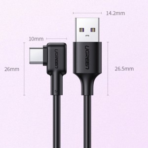 Ugreen döntött USB - USB Type-C kábel 5A QC 3.0 SCP FCP 1m fekete (60780 US307)