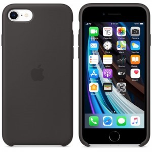 Apple gyári szilikon tok Apple iPhone SE 2020 fekete (MXYH2ZM/A)