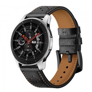 Samsung Galaxy Watch 3 45mm Tech-protect Bőr Óraszíj Fekete