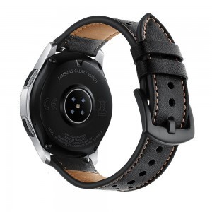 Samsung Galaxy Watch 3 45mm Tech-protect Bőr Óraszíj Fekete