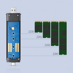 Ugreen külső SSD meghajtó M.2 külső ház USB Type C 3.2 Gen 1 (SuperSpeed USB 5 Gbps) B key szürke (CM298 70533)
