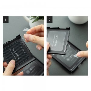 Ringke Folio Signature valódi bőr tok vállpánttal Samsung Galaxy Z Flip fekete (FOSG0001)