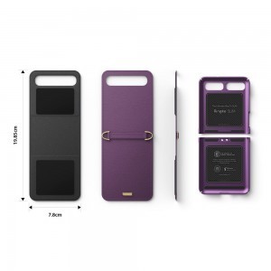 l Samsung Galaxy Z Flip Ringke Folio Signature valódi bőr tok vállpánttal lila (FOSG0003)