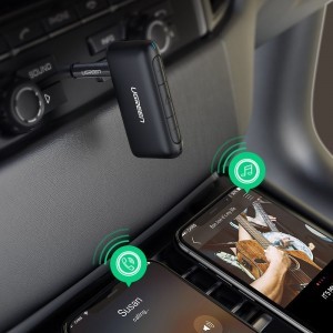 Ugreen Bluetooth autós audio adapter AUX mini jack fekete (70303)