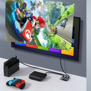 Baseus kétirányú HDMI - 2x HDMI splitter elosztó switcher 4K / 30 Hz szürke (CAHUB-BC0G)-3