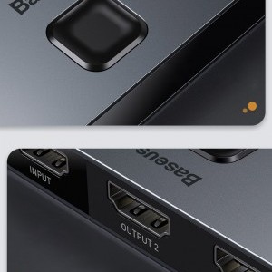 Baseus kétirányú HDMI - 2x HDMI splitter elosztó switcher 4K / 30 Hz szürke (CAHUB-BC0G)