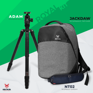 Jackal Royal Kit: Jackal Adam fényképező állvány + Jackal Jackdaw fényképező hátizsák + Jackal NT02 fényképező nyakpánt