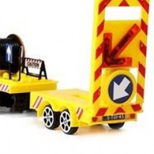 Sárga kamion útépítési elemekkel 32cm gyerekjáték, játékautó
