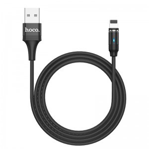 HOCO U76 Fresh USB - Lightning kábel 2A mágneses fejjel 1.2m fekete