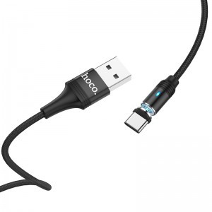 HOCO U76 Fresh USB - Type-C kábel 2A mágneses fejjel 1.2m fekete-1