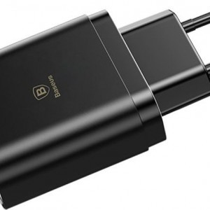 Baseus Mirror Lake Travel hálózati USB töltő adapter digitális kijelzővel 3xUSB 3.4A fekete (CCALL-BH01)