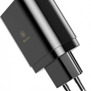 Baseus Mirror Lake Travel hálózati USB töltő adapter digitális kijelzővel 3xUSB 3.4A fekete (CCALL-BH01)