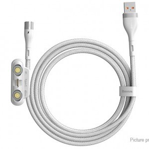 Baseus Zinc mágneses kábel USB + Csatlakozóvég szett 3A 1m fehér (CA1T3-A02)
