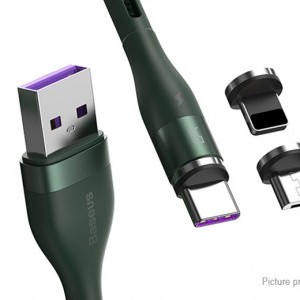 Baseus Zinc mágneses kábel USB + Csatlakozóvég szett AFC 5A 1m zöld (CA1T3-B06)-4