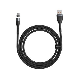Baseus Zinc mágneses kábel USB/Micro USB 2.1A 1m fekete/szürke (CAMXC-KG1)