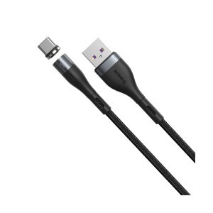 Baseus Zinc mágneses kábel USB/ USB Type-C AFC 5A 1m fekete/szürke (CATXC-NG1)