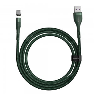 Baseus Zinc mágneses kábel USB/ USB Type-C AFC 5A 1m zöld (CATXC-NG1)