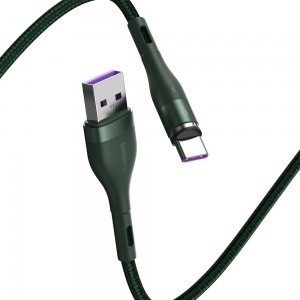 Baseus Zinc mágneses kábel USB/ USB Type-C AFC 5A 1m zöld (CATXC-NG1)