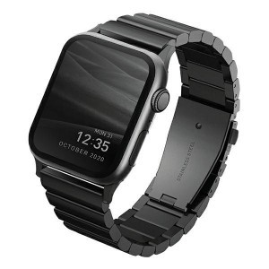UNIQ Strova nemes acél óraszíj Apple Watch 42/44/45 mm fekete